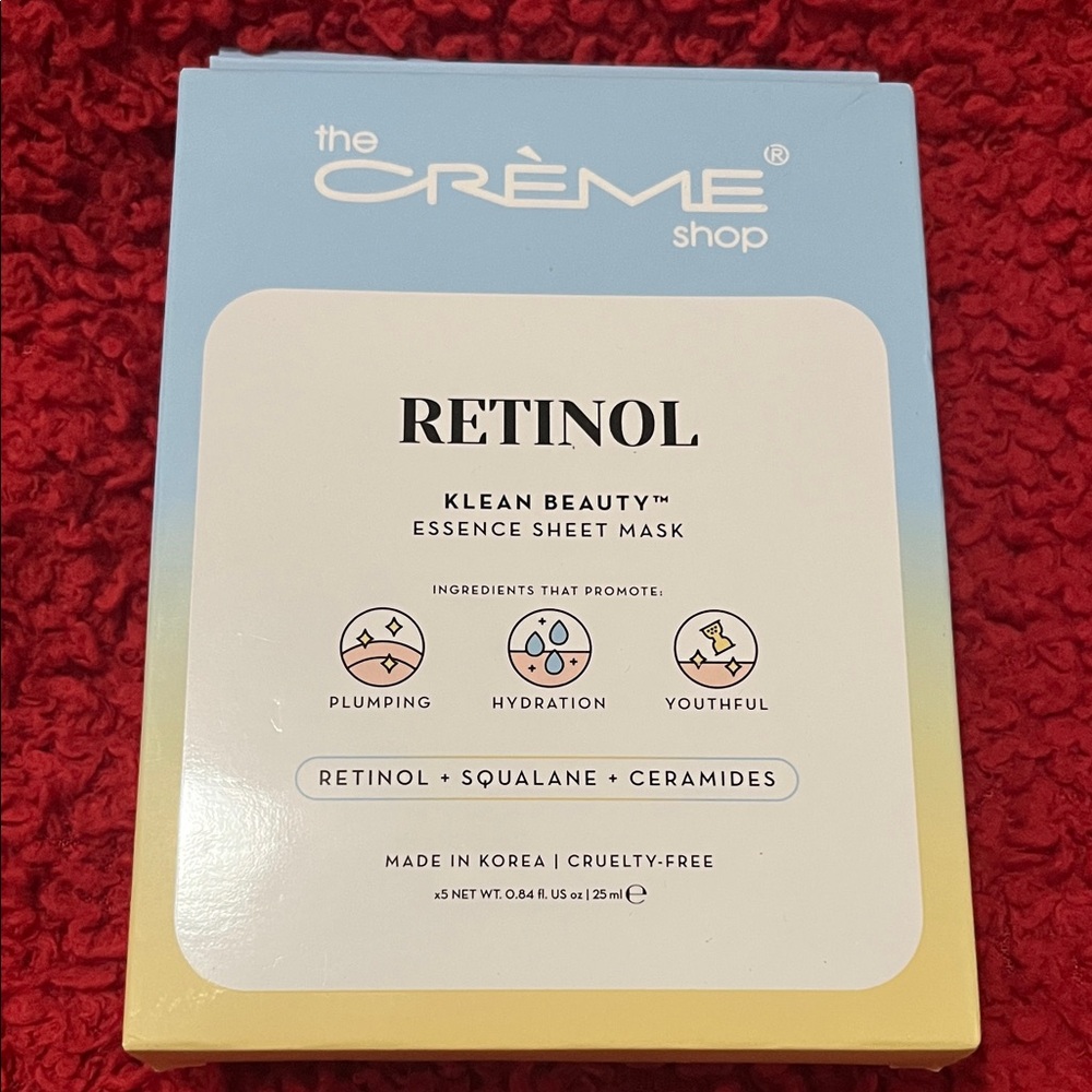 Retinol Essence Sheet Mask - Blue and Yellow